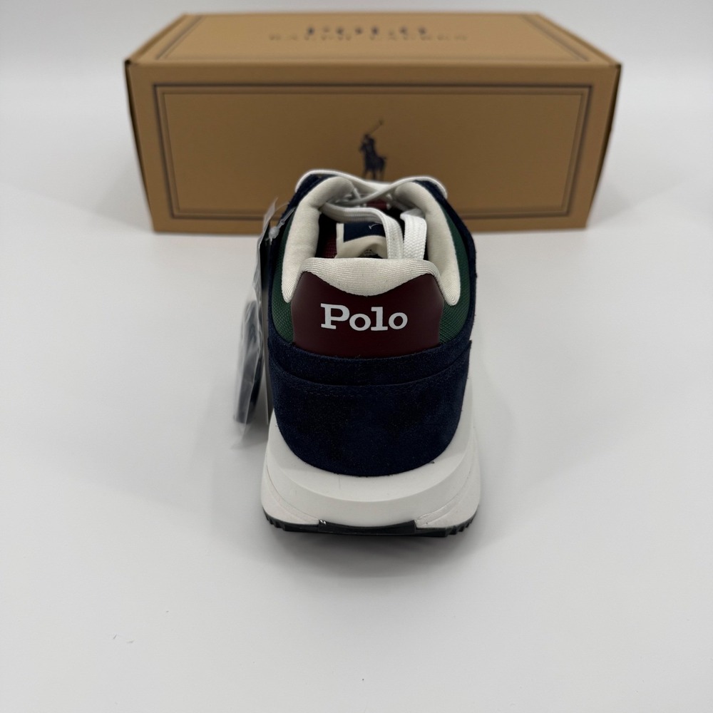 POLO‎ RALPH LAUREN NEW 10.5 Train 89 Sneakers Navy Green Suede Mesh Colorblock